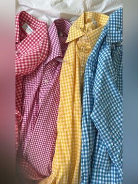 Ben silver men’s FOUR TOTAL gingham button down size large $860 retail